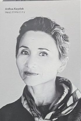 Anfisa's portrait on the speaker wall at Data + AI Summit 2023